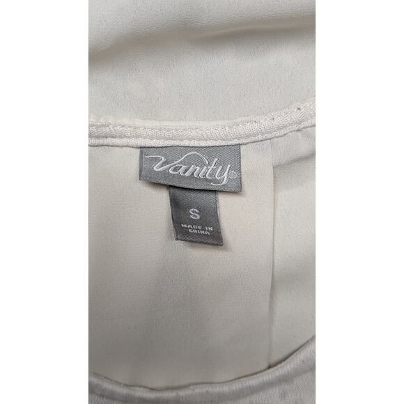 Vanity White Burnout Tank Top Multicolor Geometric Print Sleeveless Y2K Small - Picture 4 of 5